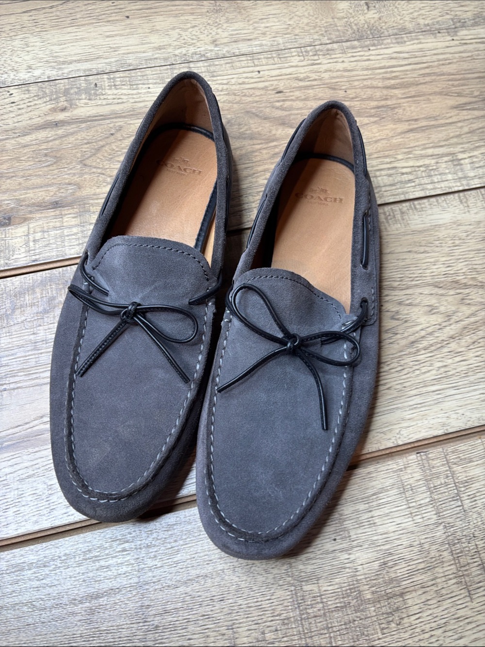 Coach Men’s Dark Gray Suede Loafers Size 12